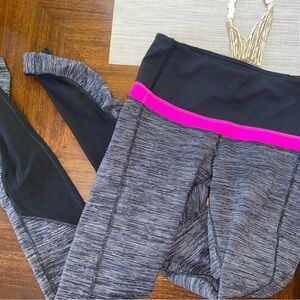Lululemon Run Spirit Tight II Wee Are From Space Black Pink High Rise Sz 6